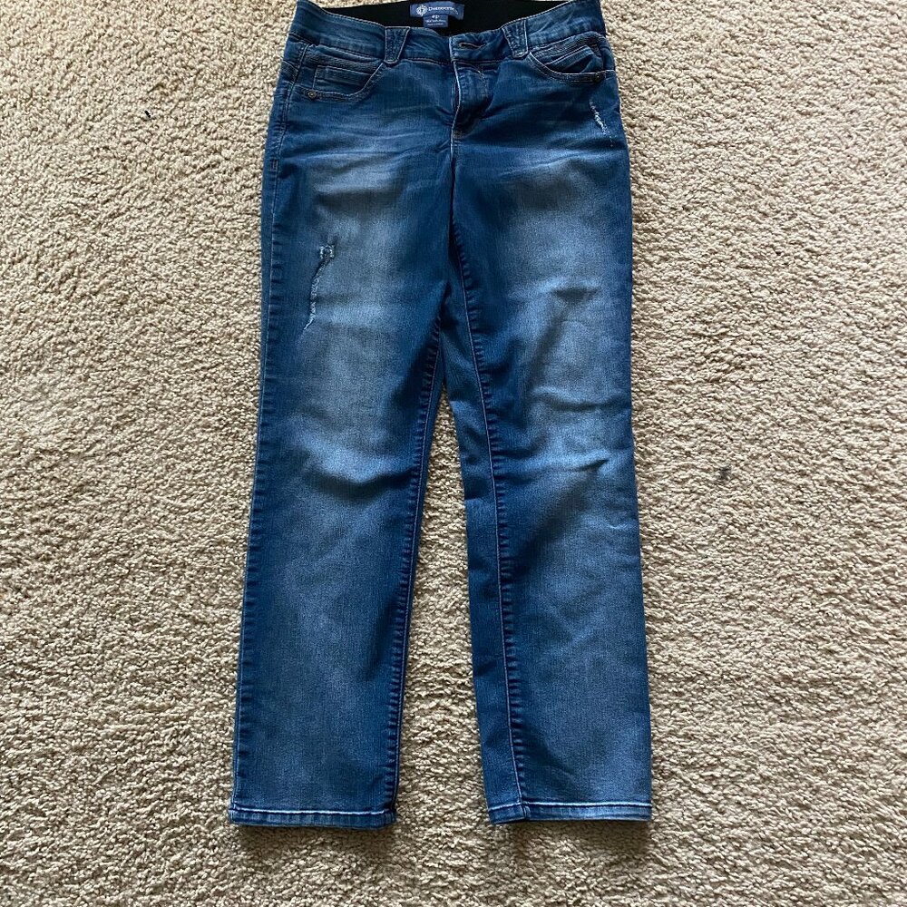 Democracy Women's Petite Ab Solution Straight Leg Jean